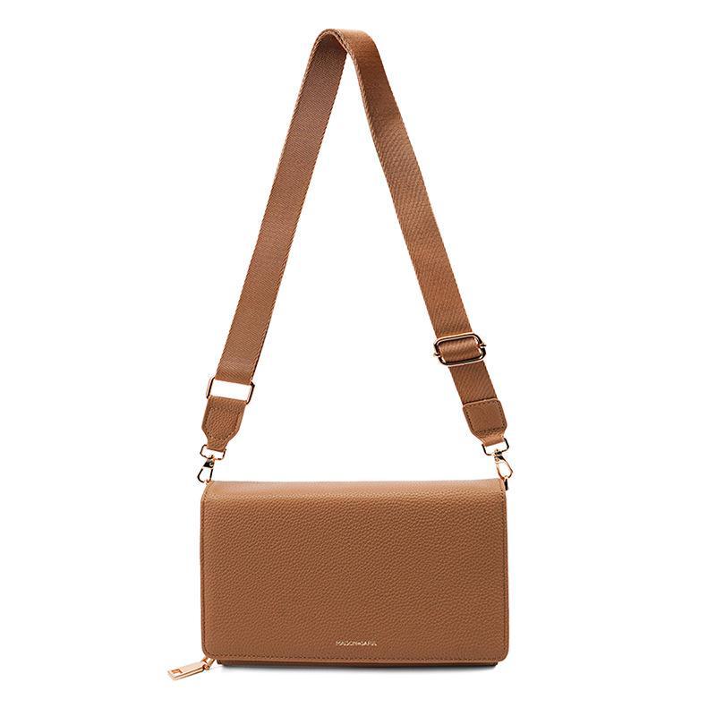 Women's Medium Crossbody Bag: Simple, Versatile, Large-Capacity, High-Grade Soft Leather, Commuter-Friendly Square Design.