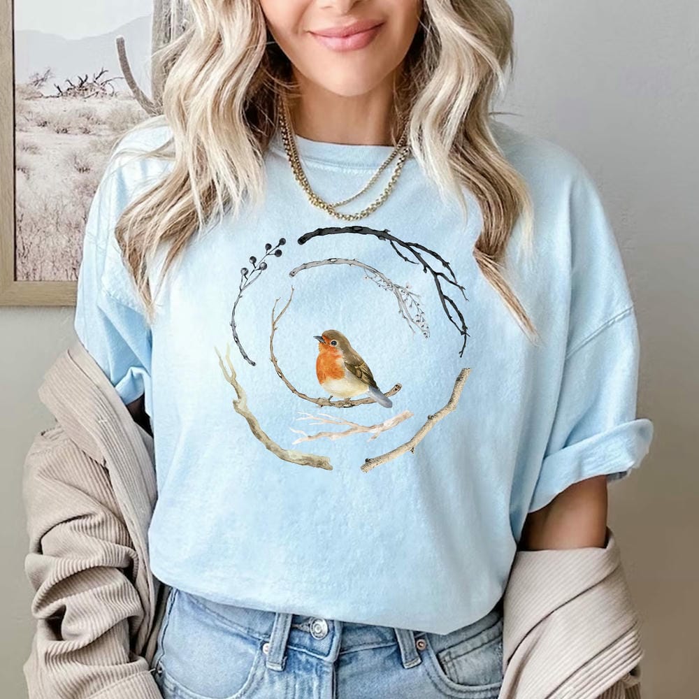 Bird Lover Print Comfort TShirt Women Cute Bird Nature Lover Unisex Tee Funny Bird Peace Shirt Apparel Trendy Casual Streetwear