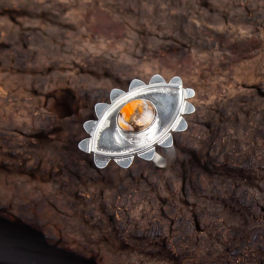 

Редкий оранжевый медный бирюзовый драгоценный камень 925 пробы стерлинговое серебро ювелирные изделия ручной работы кольцо RR-6-21 13