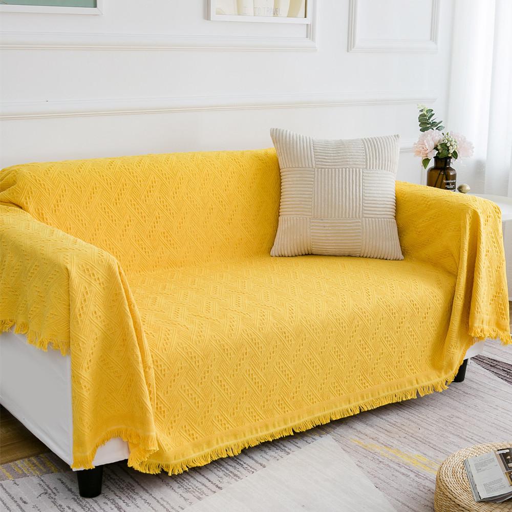 Simple and Suitable for All Seasons, Herringbone Grid, Lazy Sofa Towel, Outdoor Camping Blanket, Sofa Mat, Tablecloth