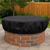 Weather Resistant Firepit Cover Waterproof Outdoor Fireplace Cover  Built-in Stone Firepits
