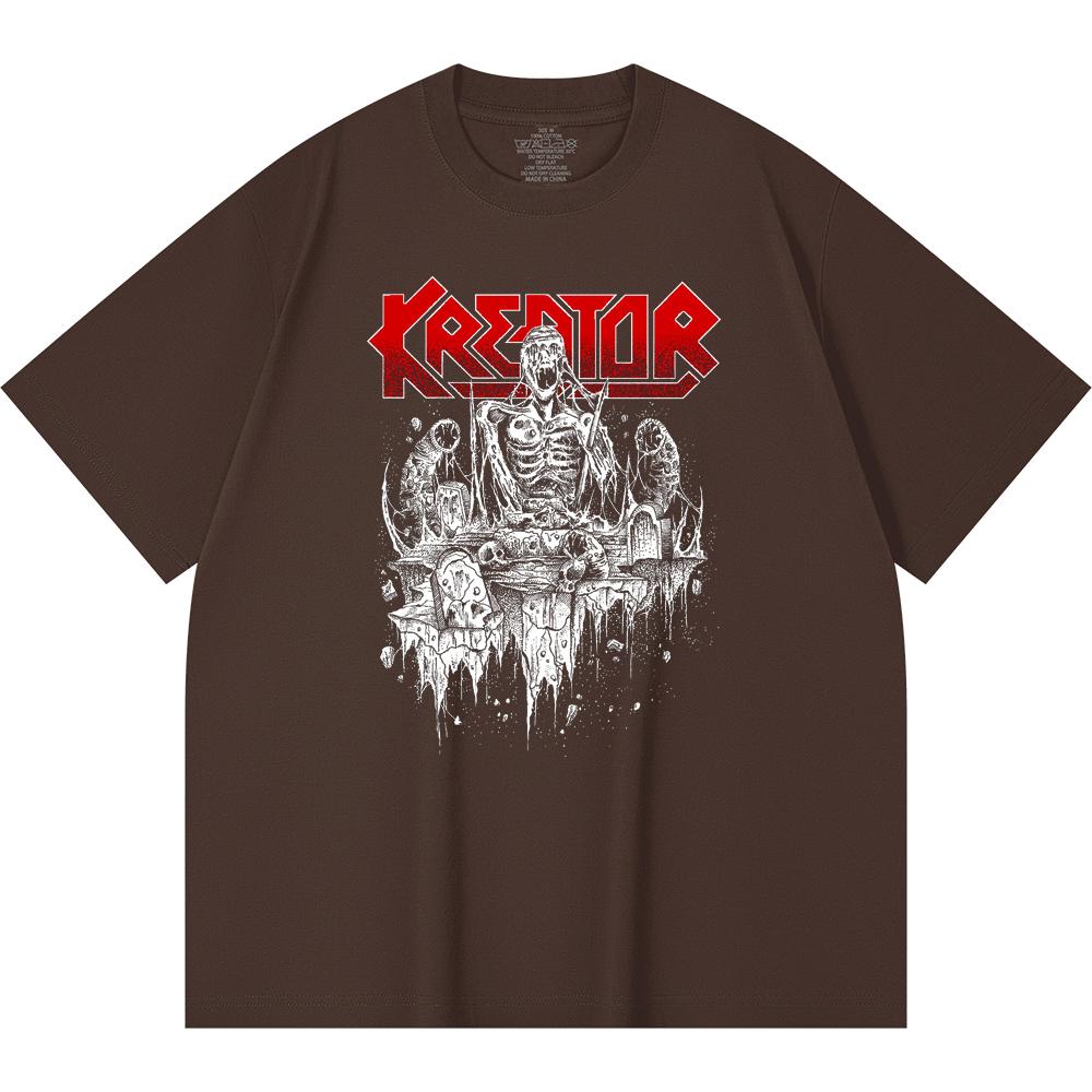 230 g/m² 100% Bavlna T-shirt Heavy Metal Rocková Kapela Tisk Populární Hudby Unisex Těžký Bavlněný T-shirt