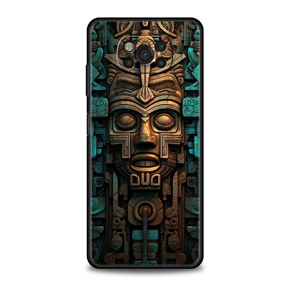 Vintage Totem Painting Phone Case for Xiaomi Poco F7 F6 F5 F4 F3 X6 X5 X4 X3 NFC F7 Ultra M4 C51 C55 GT 5G Soft TPU Cover Capas