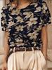 Blumenprint Rundhals Pullover Kurzarm Strickpullover für Damen - Sommer 2026 Edition