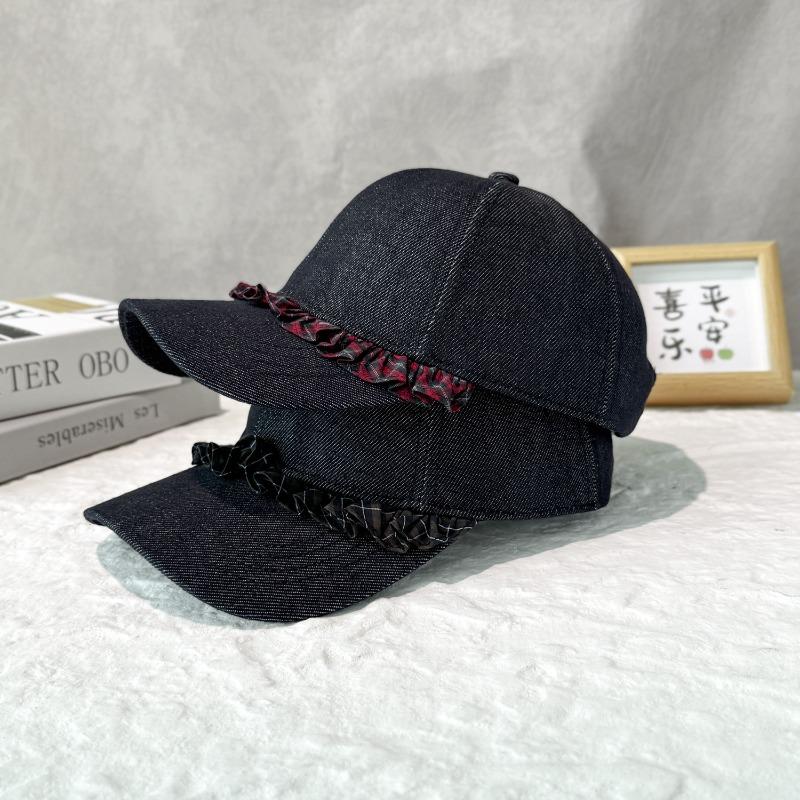 25 early autumn new high-quality washed denim lace baseball cap children's retro face cap
