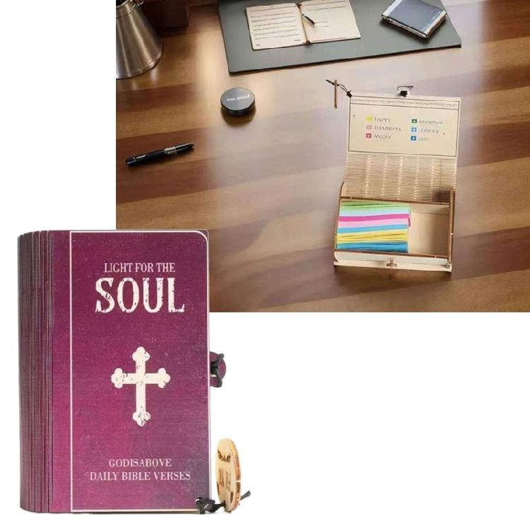 Wooden Note Card Organiser Storage Box Includes 150 Sheets Note Paper for Desk Organization and Holidays Gift Giving