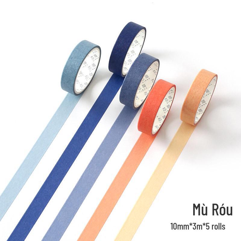 Xin Mo Solid Color Washi Tape for Bullet Journaling & DIY - 8 Styles