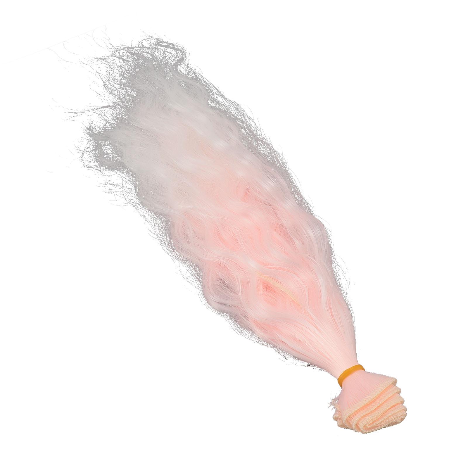 

Парик для кукол из хлопка, розовый, белый, градиент, высокая температура, мягкий шелк, длинные вьющиеся волосы для укладки кукол