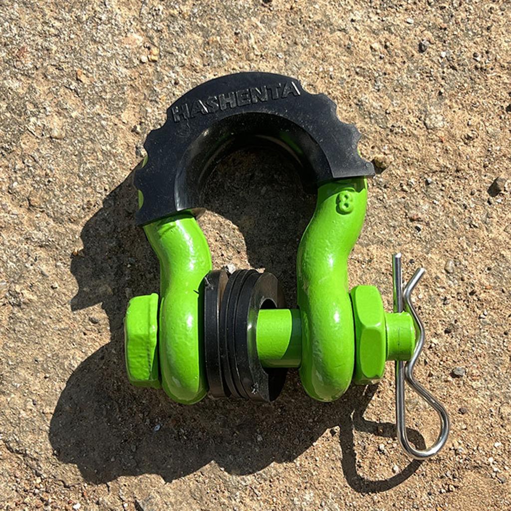 2Pcs D-Ring Anchor Shackle 5/8" Rugged Towing Gear Bow Shackle 28660lbs Break Strength for Jeep Off-Road Vehicle Recover