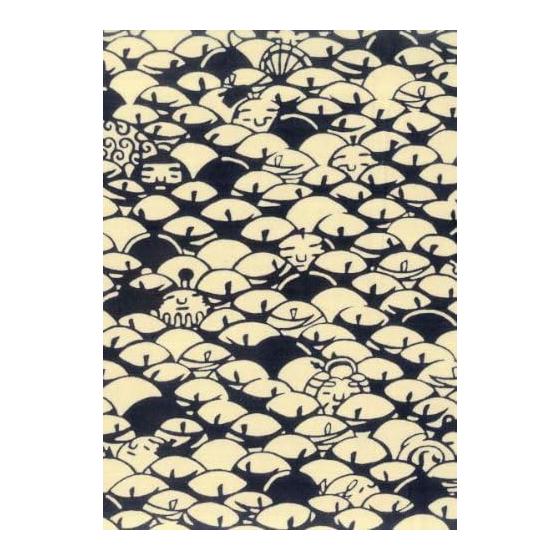 Maruzen Chusen Tenugui Hand Towel - "Waiwai" Design (1035) - 37x98cm - Made in Japan - Soft Cotton, Vibrant & Fade-Resistant Dye, Versatile Use