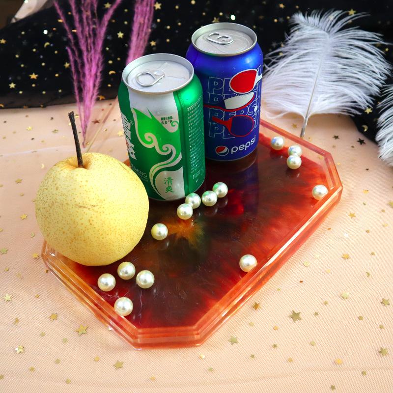 Storage Tray Silicone Mold Octagonal Shape Quincunx Tray Dish Gel Epoxy Resin Molds for Flower Pot Base Craft DIY Plaster Molds