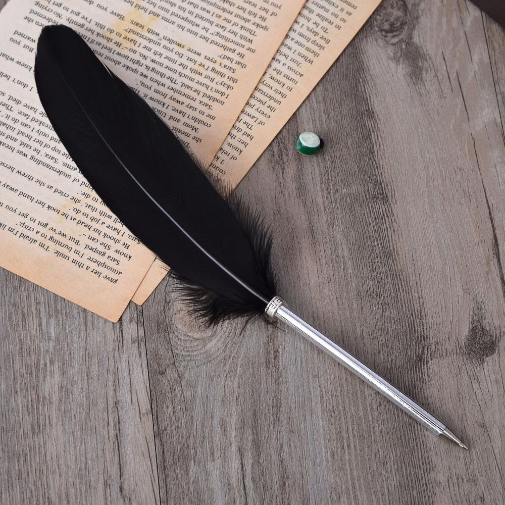Feather Ballpoint pen Colorful Feather Pen Portable Writing pen Office