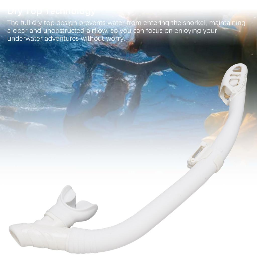 Dual Function Wet Full Dry Diving Snorkel with Bite Valve for Freediving Snorkeling Universal Diving Gear Easy Breath White