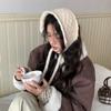 ins wind solid color pineapple pattern knitted wool warm ear protection strap hat wool earmuffs versatile autumn and winter earmuffs