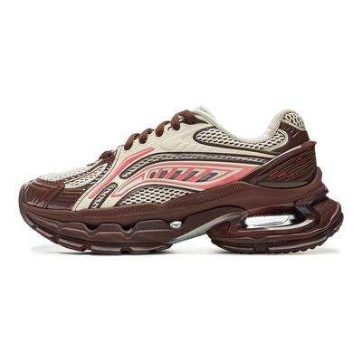 Li Ning Liejun BOW Stabiler Trend Sportunterstützung Langlebig Rutschfest Low-Top Lifestyle Freizeitschuhe Damen Freizeitschuhe Braun Beige AZGV028-3