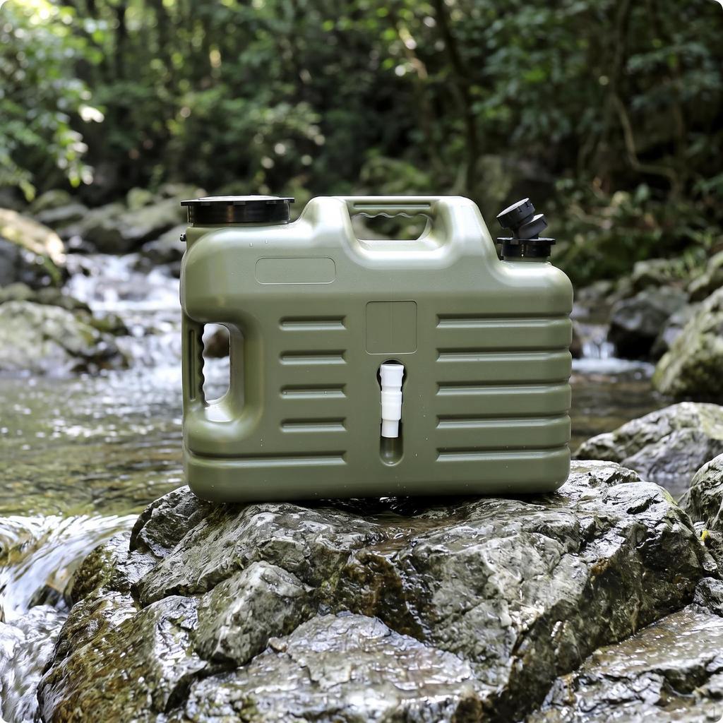 Portable Water Bucket with Spigot | Wide Opening, Container Spigot, for Road Trips
