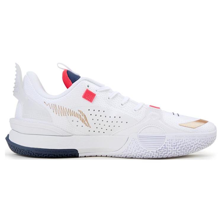 New LINING All City 10 Basketball Shoes Men Low Top White/Red/Blue ABAS009-24