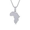 Africa Map Pendant Moissanite Necklace Hip Hop Style 925 Silver 18K Gold Plated Gift Jewelry Moissanite Necklace Collection