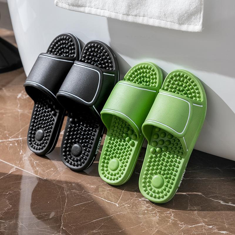 Massage Granular Sole Home Slippers Women's Indoor Bedroom Soft Sole Non-slip Couple Bathroom Bath Shower Slippers Men