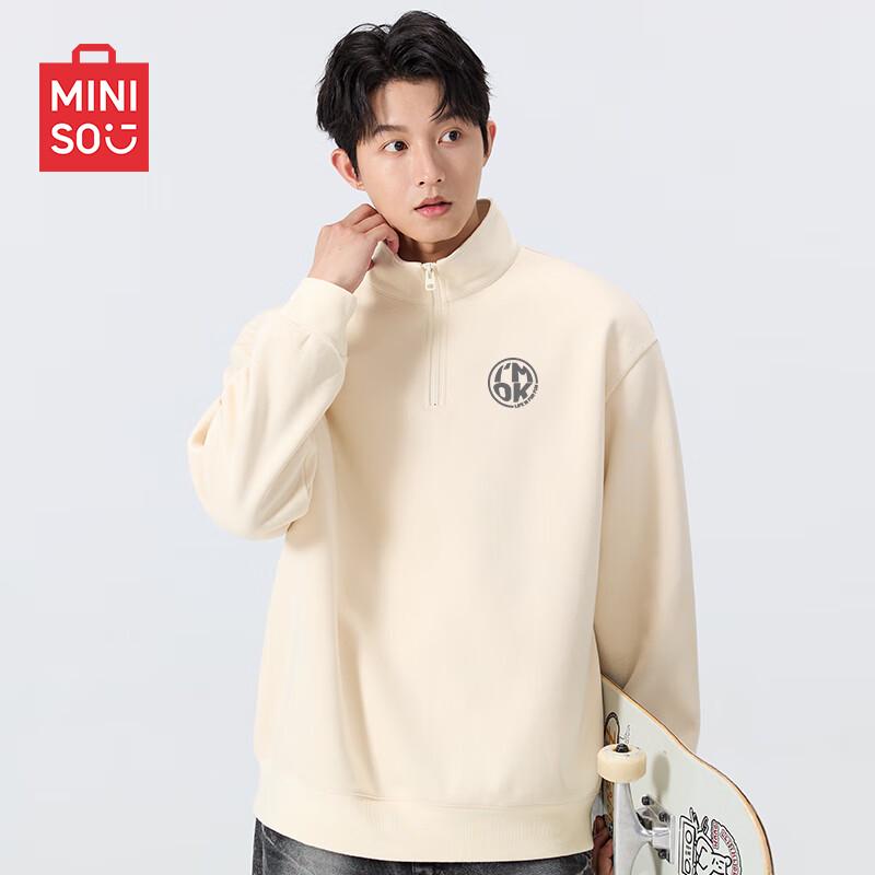MINISO Men's Heavyweight Relaxed Fit Half-Zip Sweatshirt