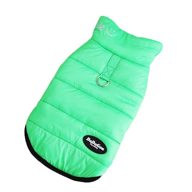 

Зимний жилет для собак для маленьких собак, водонепроницаемая одежда для собак, теплая куртка для домашних животных с тяговым D-образным кольцом, костюм для щенка, пальто для чихуахуа-йорка S зелёный