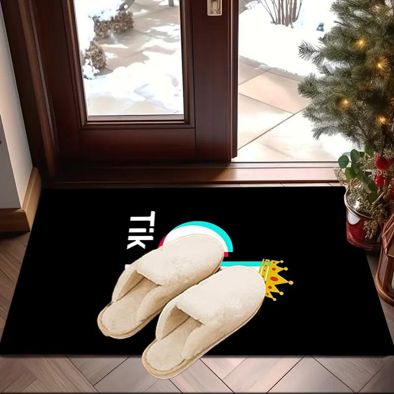 Neon Tiktok Logo Art Area Rug for Office, Chair Rug, Decorative Carpet Livingroom Mat, Large Size Fan Gifts Christmas Gifts