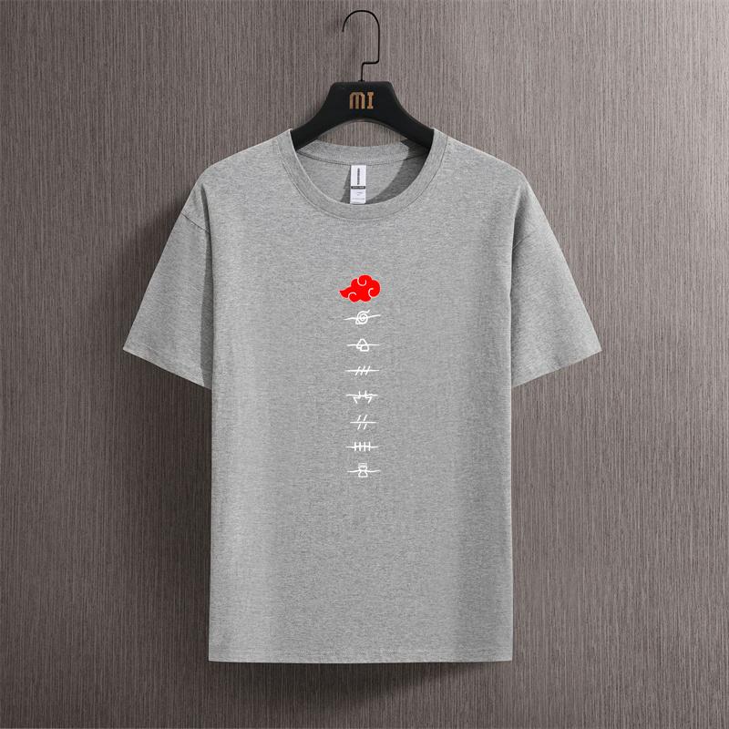 2024 New Mens and Women S Nine Tailed Fire T-shirt Shadow Ninja Short Sleeve Anime Surrounding Fashion Trend Top T-shirt Summer