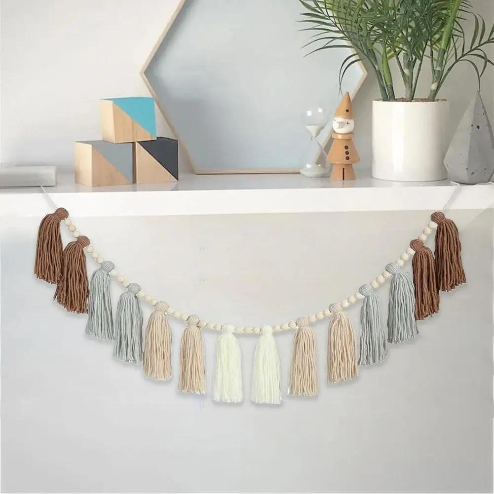 

Boho Wall Tassel Garland Hanging Living Room Bathroom Christmas Home Nursery Decor Bedroom Decoration Gifts Office Classroo U4L6