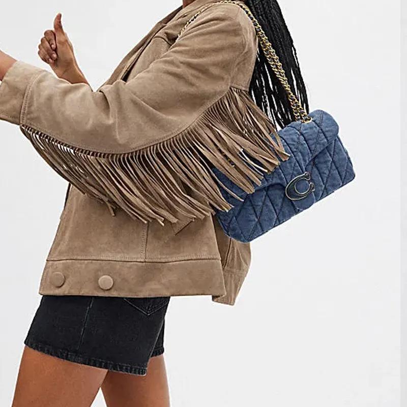 COACH Tabby Fabric Crossbody Bag , Shoulder Bag Medium Women's Indigo (Unisex) Crossbody Bags CR704 B4IN