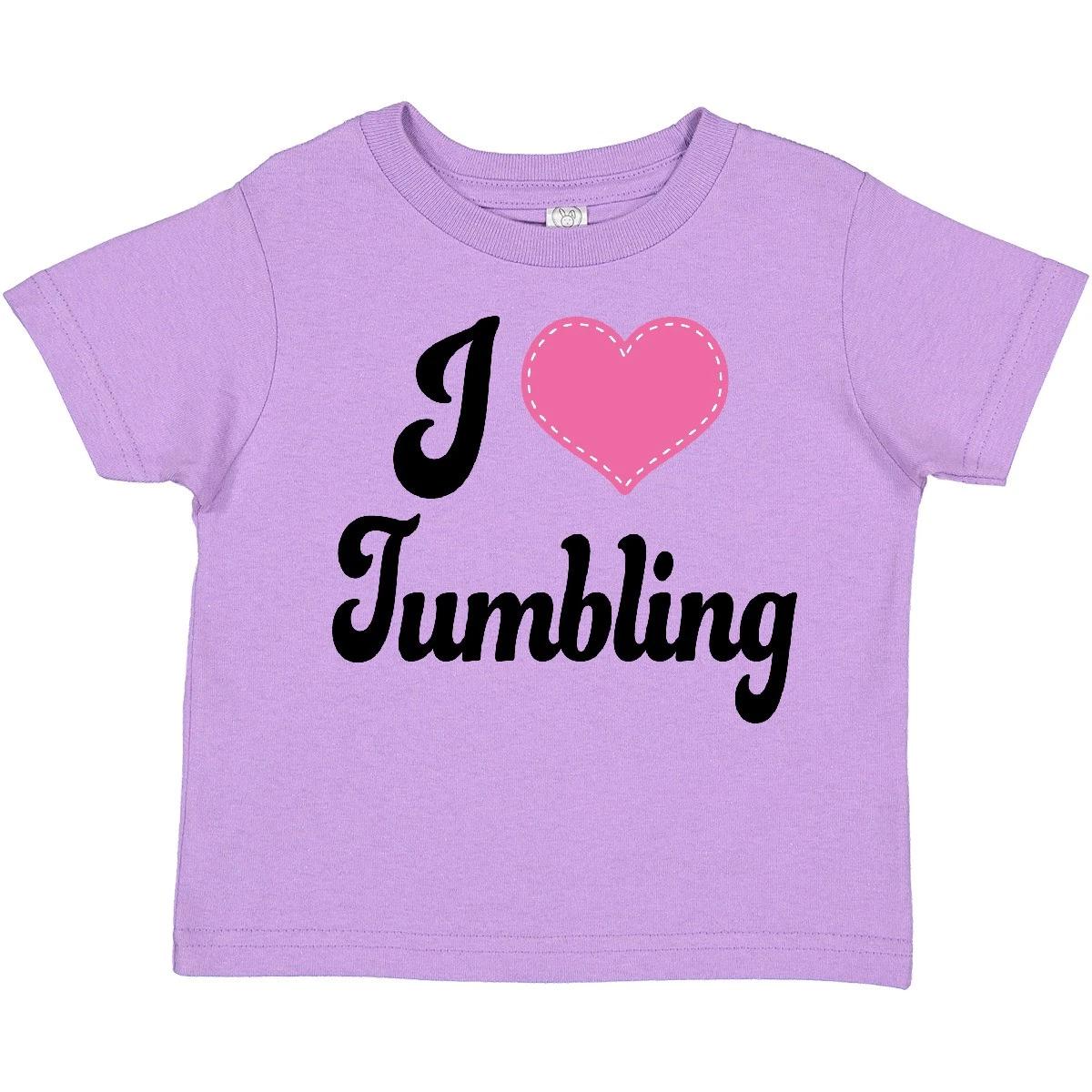 Inktastic I Love Tumbling Toddler kids boys T-Shirt Heart Gymnastics Kids Exercise Tumbler 110