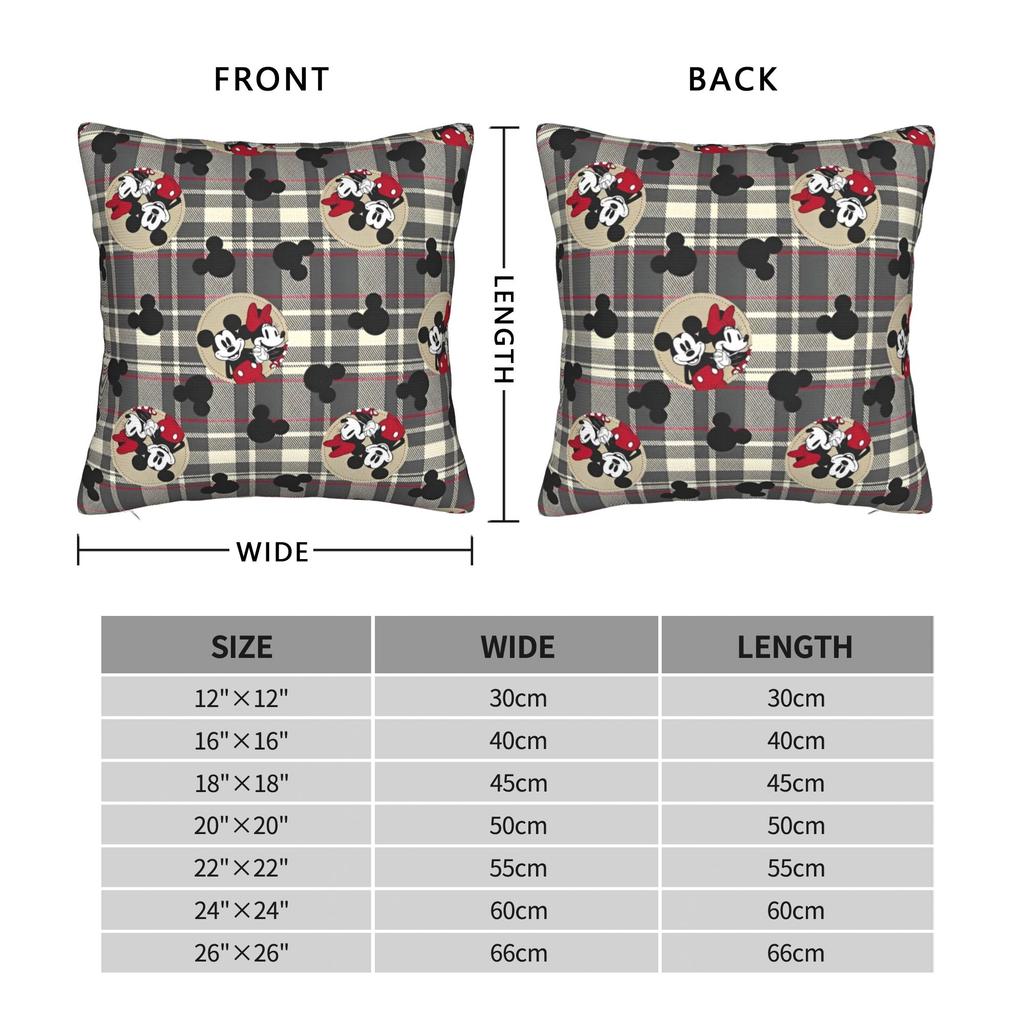 Mickey and Minnie Mouse Square Pillow Case Cute Cartoon Cushion Covers Awesome Zippered Decor Pillowcase for Sofa 45*45cm