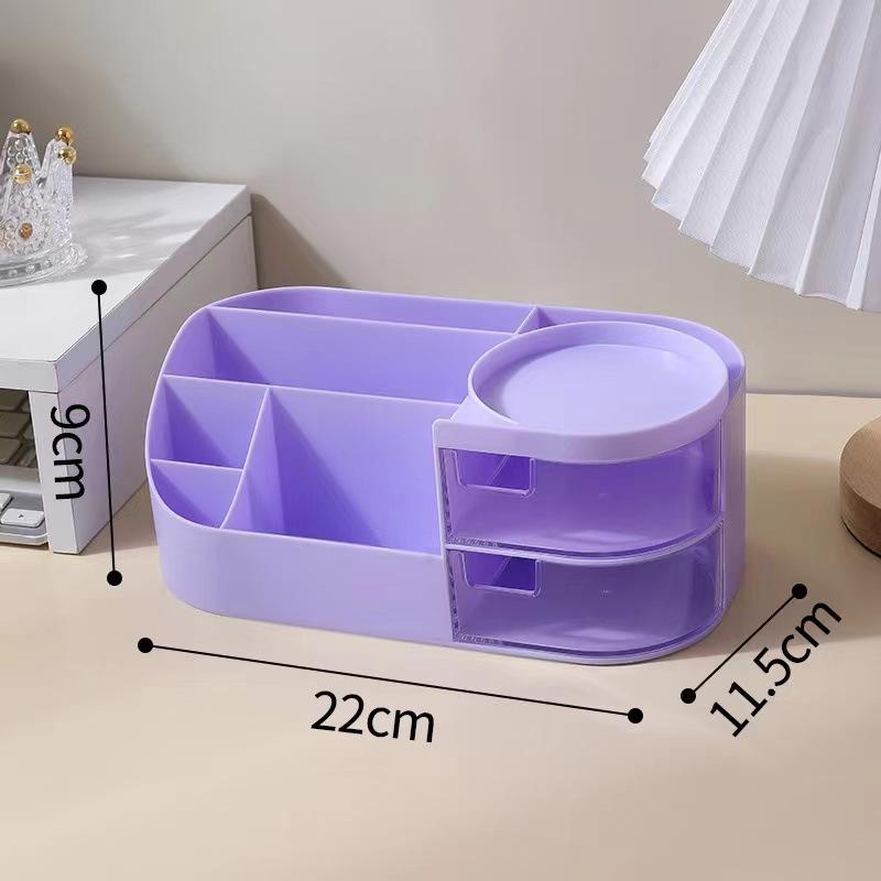 Creative Desktop Storage Box Organizer Plastic Drawer Transparent Kawaii Ins Multifunction Student Pen Holder Organizer Box Cute
