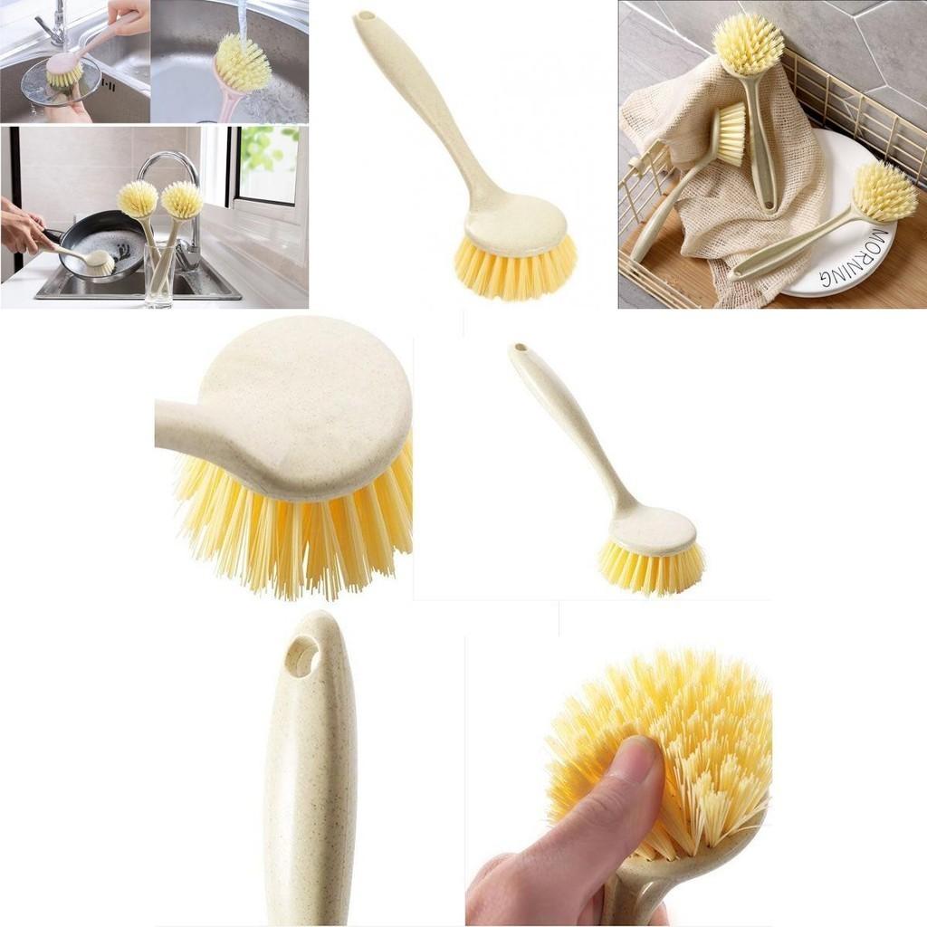 Versatile Long Handle Kitchen Cleaning Brush Perfect For Dish Washing And Pot Care