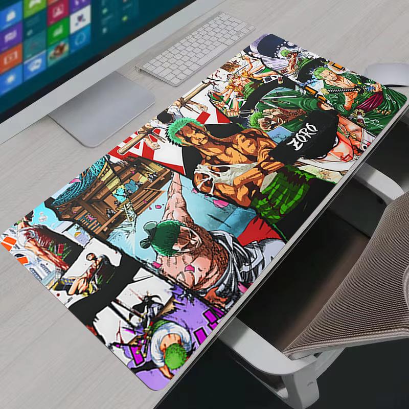 Mouse Pad PC Gamer Anime Desk Mat NonSlip Rubber Laptop One Piece Zoro Playmat for Office Computer Accessories Gaming Mousepad