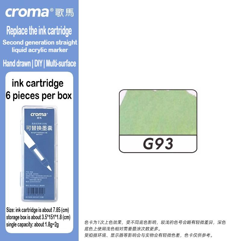 Croma 160/24 Color Replaceable Ink Refill Liquid Soft Tip Acrylic Marker Non Toxic Waterproof School Office Supplies Stationery