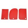 3pcs/set Red Decorating Tool Baking Dough Cutting Scraper Plastic Dough Scraper Thickened Three-Piece Cream Scraper