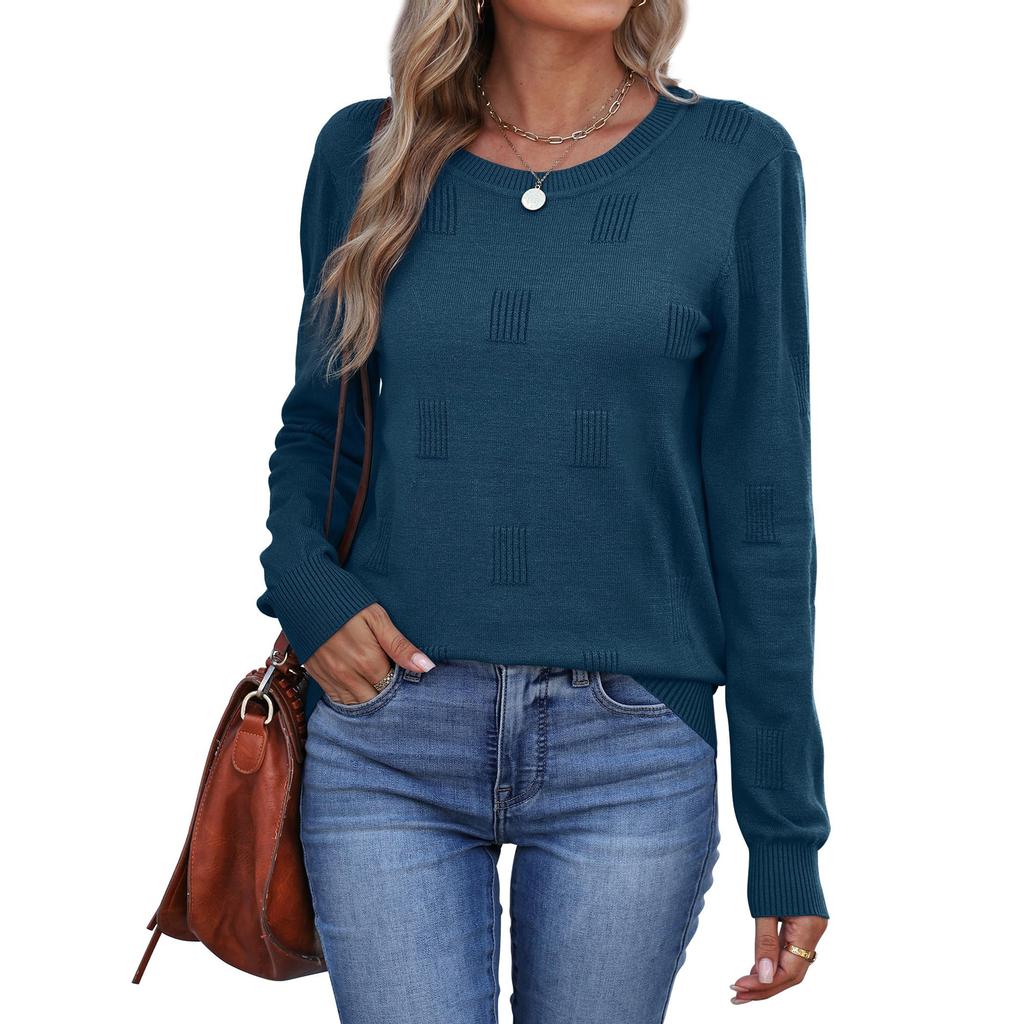 Women Fashion Pullover Sweater R-Neck Long Sleeve Shirts Blouse Knit Casual Cozy Clouds Top