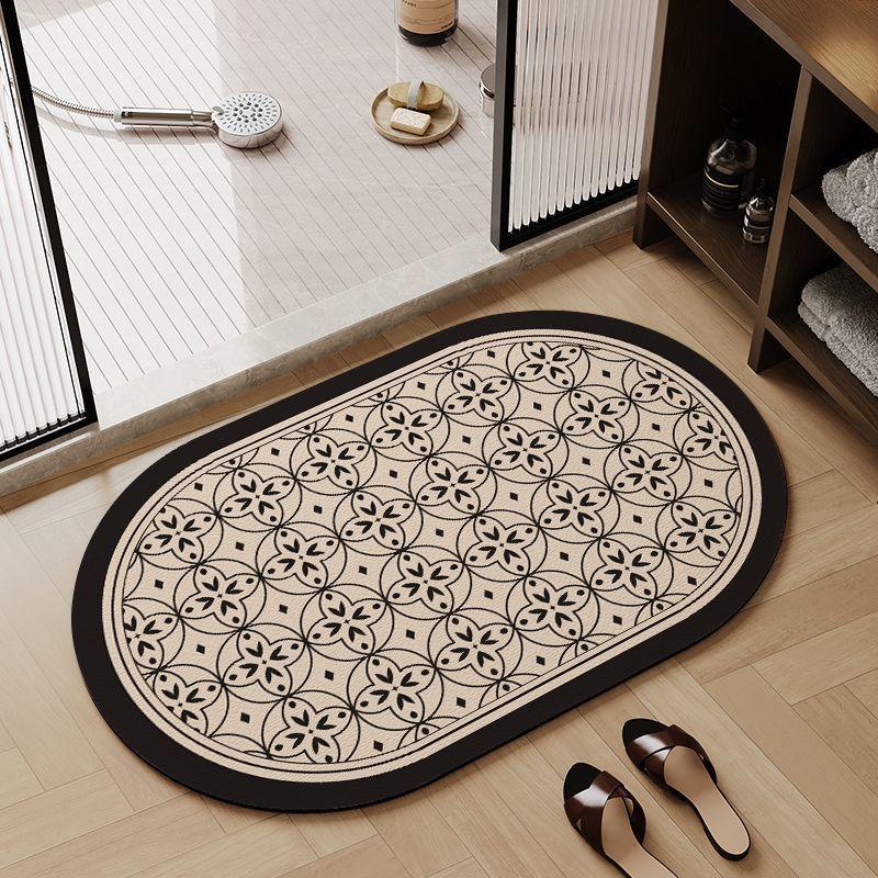Vintage Bathroom Mat Luxury High-End Diatomaceous Earth Water-Absorbent Non-Slip Bathroom Shower Room Door Quick-Dry Foot Mat