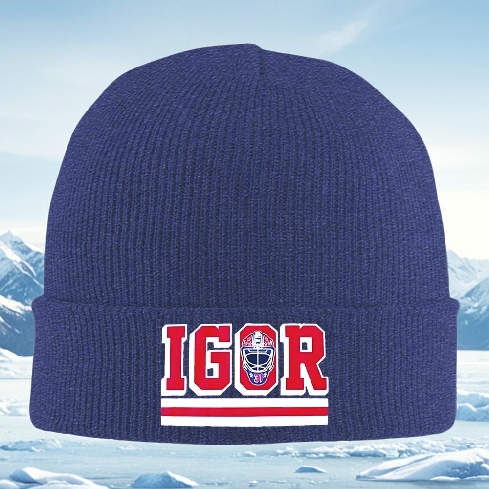 

Hockey goalie face mask number logo Men Women Unisex Knitted Hat Beanie Pullover Cap Winter Thermal Warm Christmas Outdoor Cycli