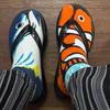 New Funny Split Toe Socks with Abstract Eel Print Quirky Aquarium Style Mid Calf Sock for Men Women Unique Funny Socks