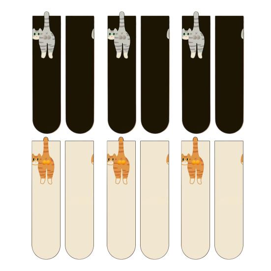 Cute Cat Socks with Balls for Women 3D Funny Cat Socks with Fuzzy Balls Novelty Animal Crew Cotton Sock for Cats Lovers