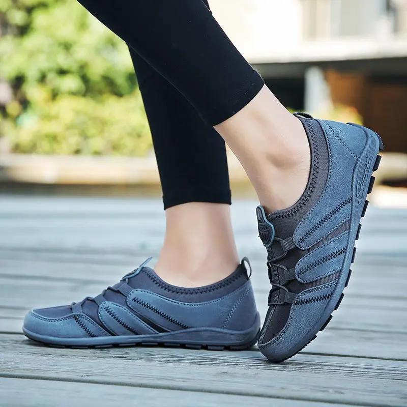 Fashion Women Casual Shoes Summer New Breathable Sport Sneakers Fashion Lightweight Ladies Shoes Slip-On Outdoor Anti-Slip Flat Shoes