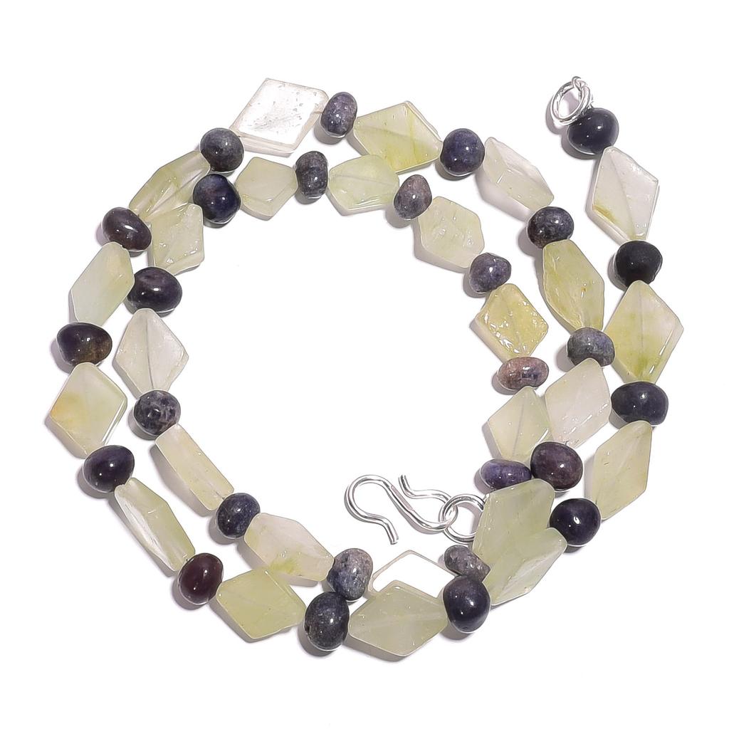Natural Aventurine Iolite Gemstone Mix Shape Smooth Beads Necklace 17" UB-4862 UB-4862