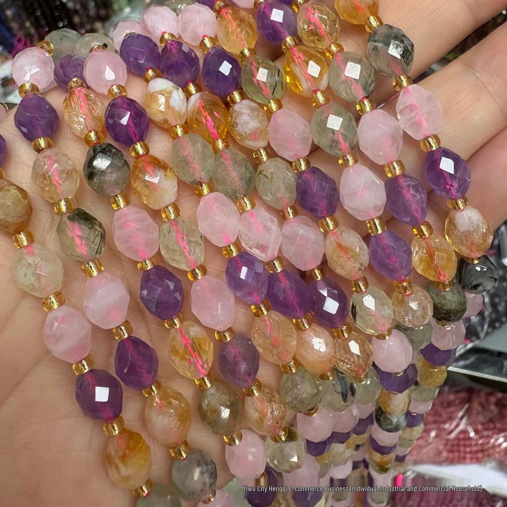 6x8mm Faceted Oval Natural Stone and Crystal Beads for DIY Jewelry