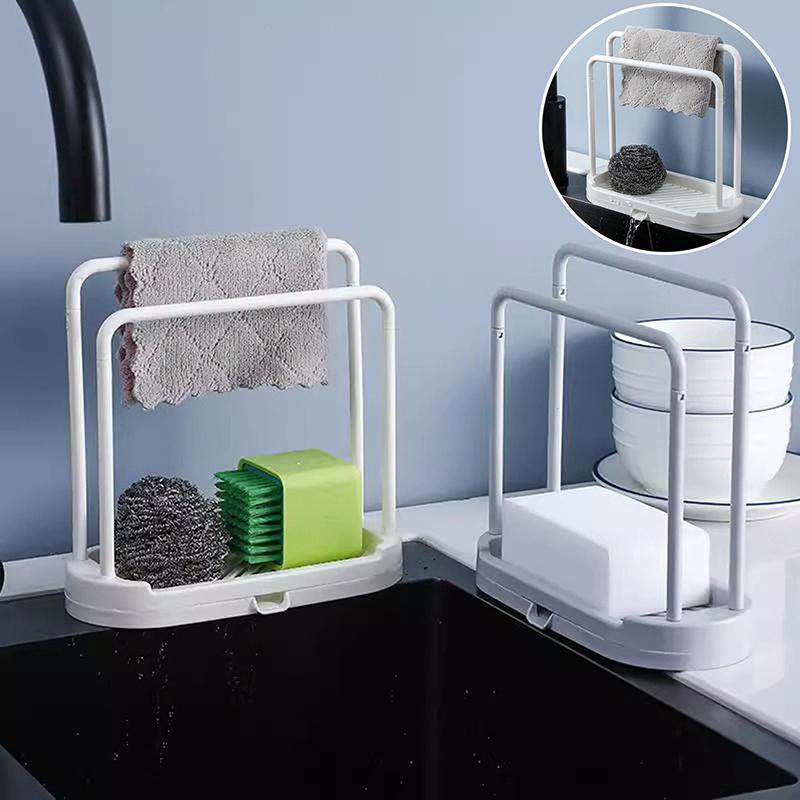 Kitchen Rag Drain Stand Kitchen Accessories Sink Drainage Shelf Sink Drain Storage Basket For Sponge Rag Wire Ball