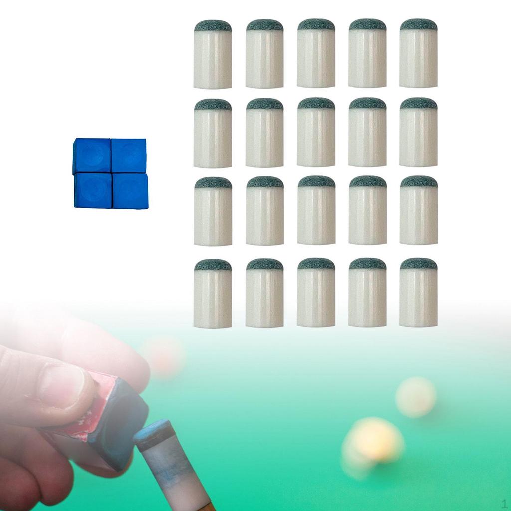 20 Pieces Pool Cue Tips for Billiards, Slip On , Compatible with Snooker Sticks