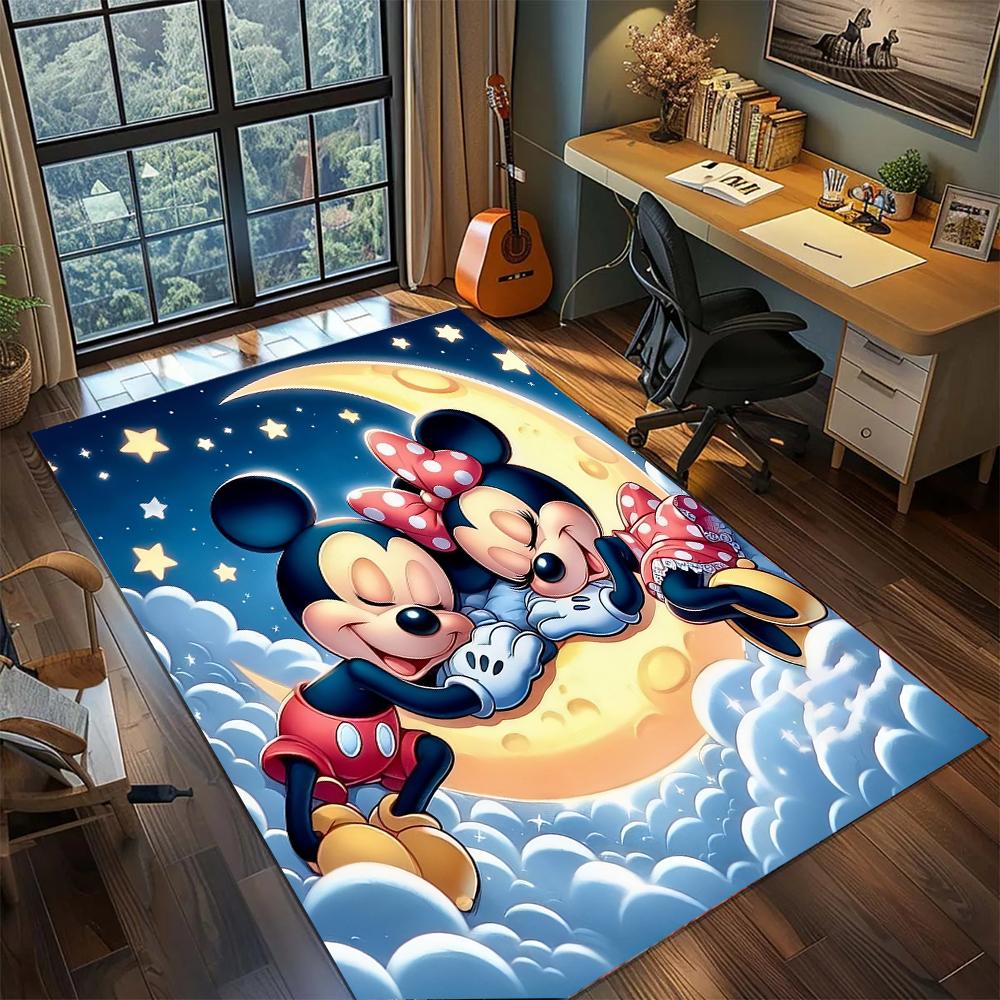 

Mickey and Minnie s Romantic Confession Rug Carpet Large Area Rug Non Slip Washable Floor Mat Gamer Room Bedroom Home Decor 60x90cm