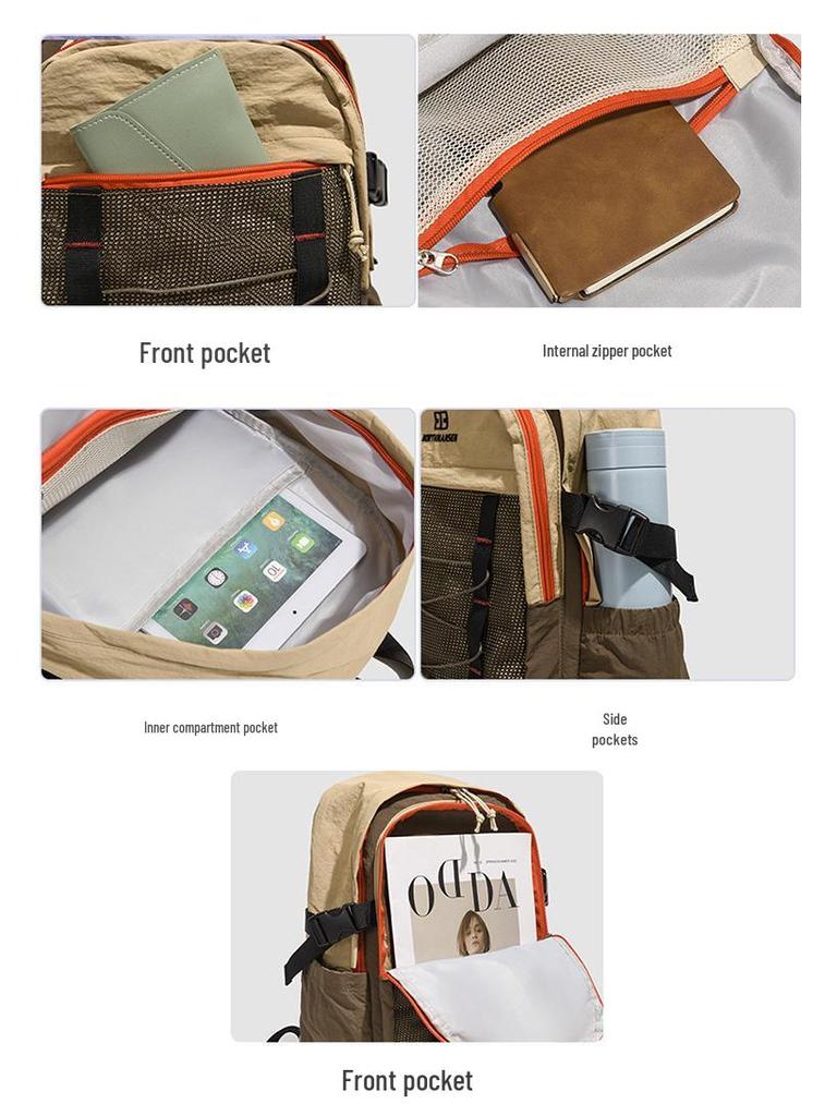 Herren Outdoor-Bergsteiger- und Reiserucksack mit großem Fassungsvermögen - Leicht, modisch, lässiger Studenten-Buchrucksack