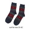 5 Paar Niedliche Rentier Schneeflockenmuster Damen Mid-Tube Socken für Weihnachten Winter Dick und Warm Hausbodensocken