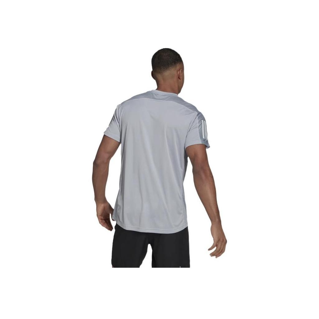 Adidas Solid Color Breathable Sports Round Neck Short Sleeve T-Shirt Men Tops Light-Gray GJ9969